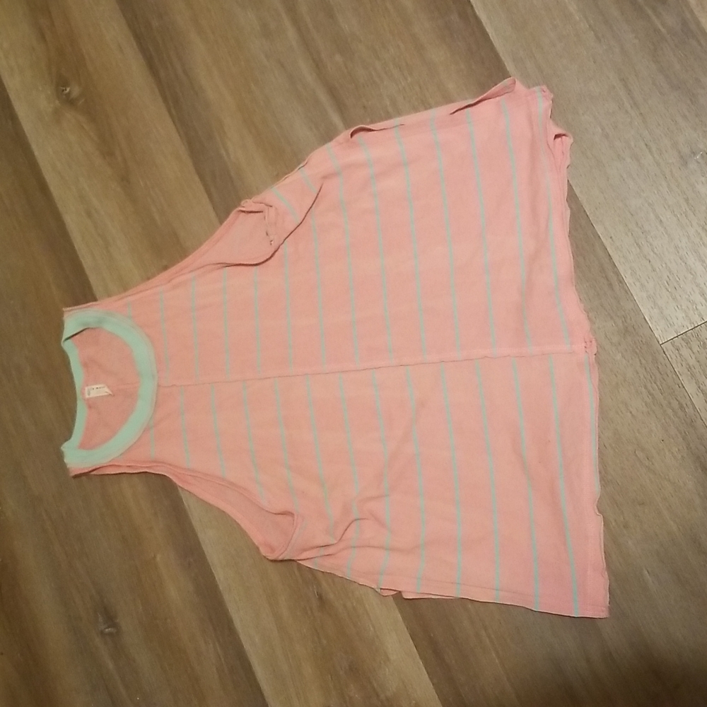 Free people, peach and teal stripped tank top